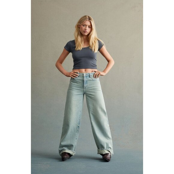 RARE DNM EDIT Light Indigo High Waisted Baggy Jeans - 23 - PacSun - Picture 5 of 9
